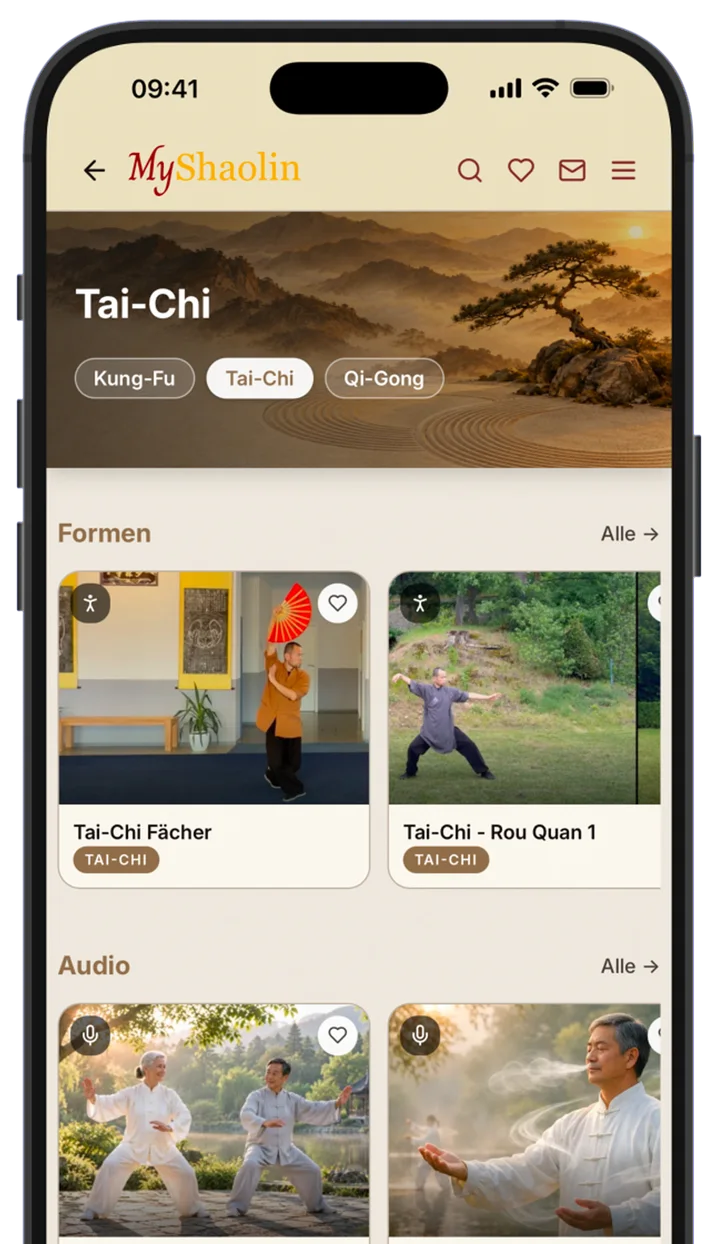 Tai-Chi-Bereich mit Formen und Audio