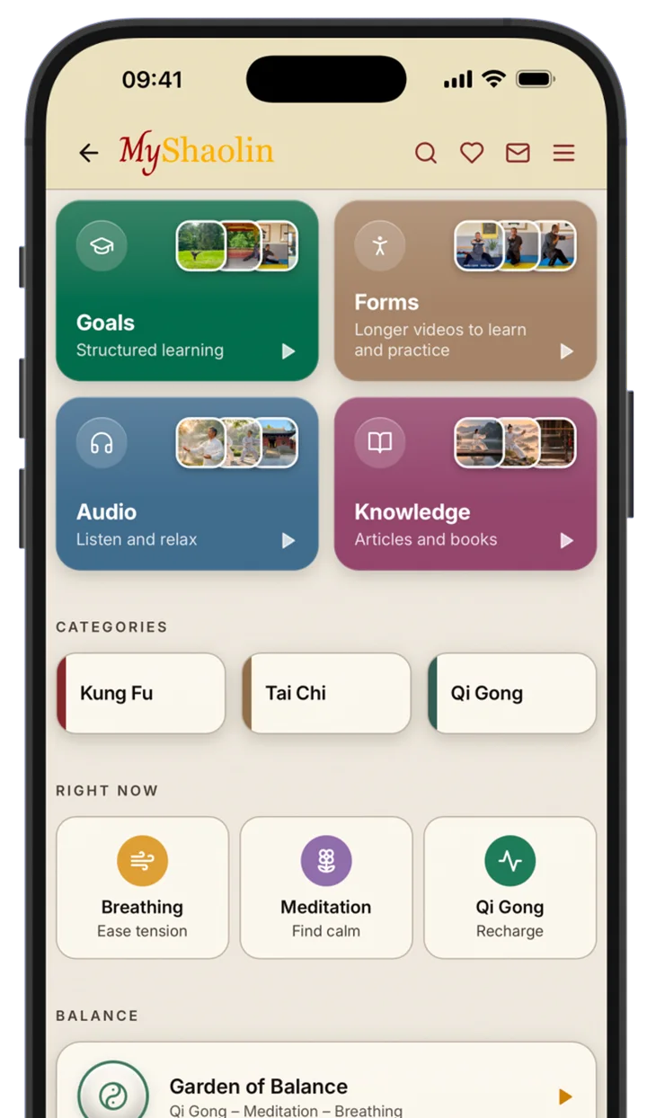 Explore page with goals, forms, audio and knowledge