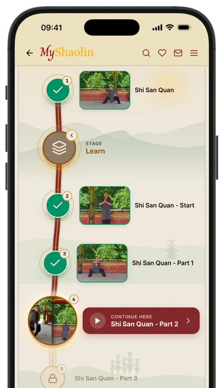 Goal path of a course with completed lessons and the next step
